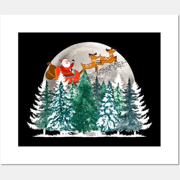 SANTA ON SLEIGH Wall Art by TaansCreation 